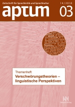Aptum, Zeitschrift für Sprachkritik und Sprachkultur 14. Jahrgang, 2018, Heft 3